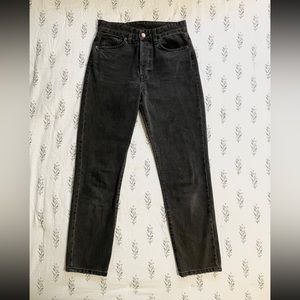 Black denim high waisted jeans